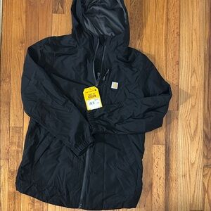 Carhartt Black Hooded Lightweight Rain Defender Jacket